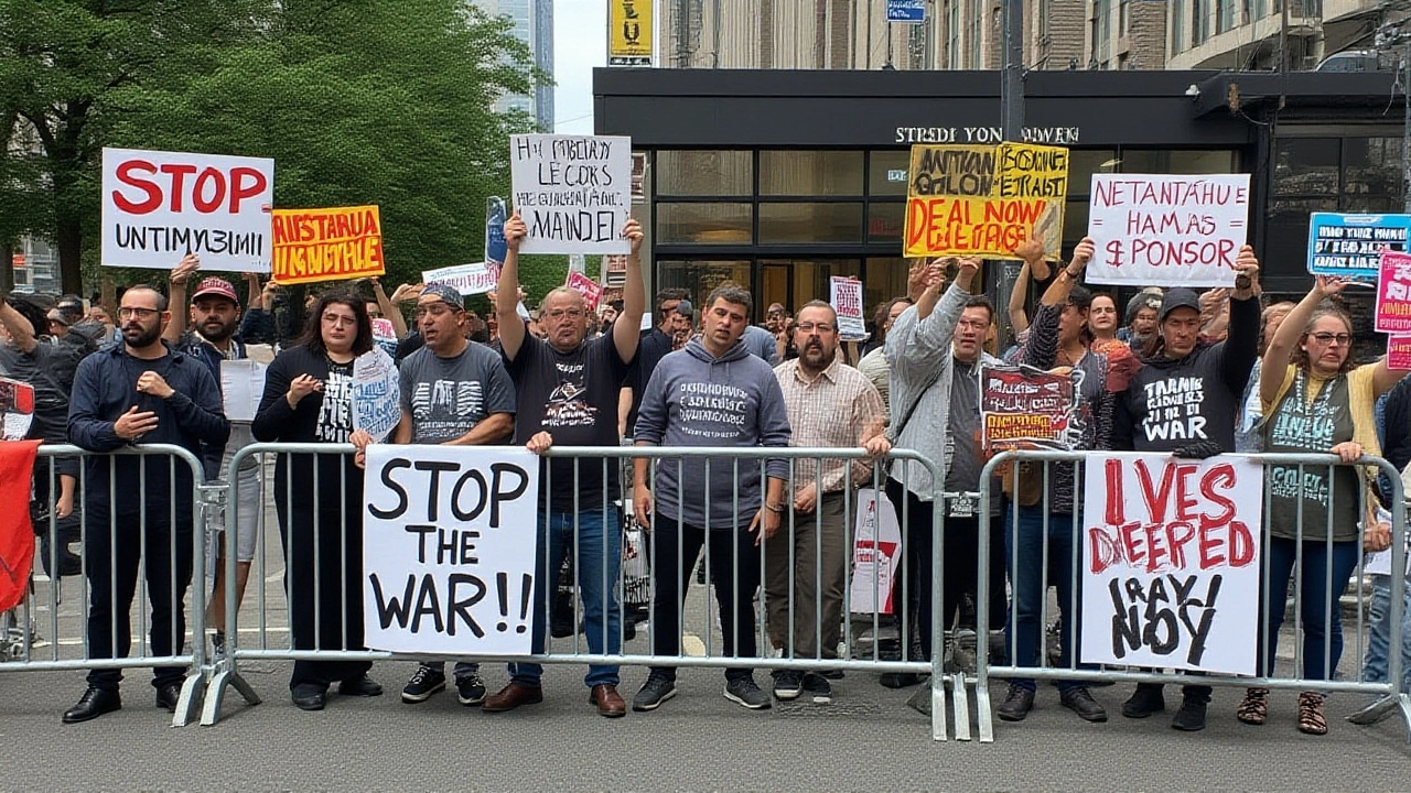 Protesters Flood Manhattan Outside Netanyahu’s Hotel Ahead of UN Speech